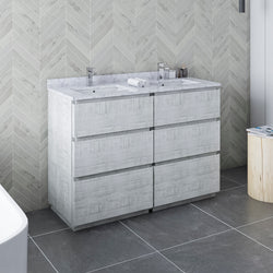 Fresca Formosa 48" Floor Standing Double Sink Modern Bathroom Cabinet w/ Top & Sinks - Luxe Bathroom Vanities