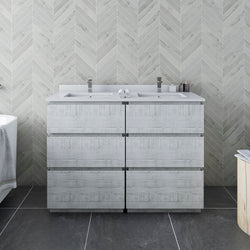 Fresca Formosa 46" Floor Standing Double Sink Modern Bathroom Cabinet - Luxe Bathroom Vanities