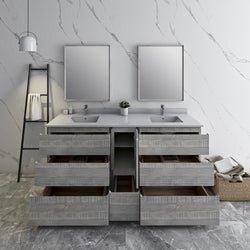 Fresca Formosa 72" Floor Standing Double Sink Modern Bathroom Cabinet w/ Top & Sinks - Luxe Bathroom Vanities