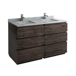 Fresca Formosa 60" Floor Standing Double Sink Modern Bathroom Cabinet w/ Top & Sinks - Luxe Bathroom Vanities