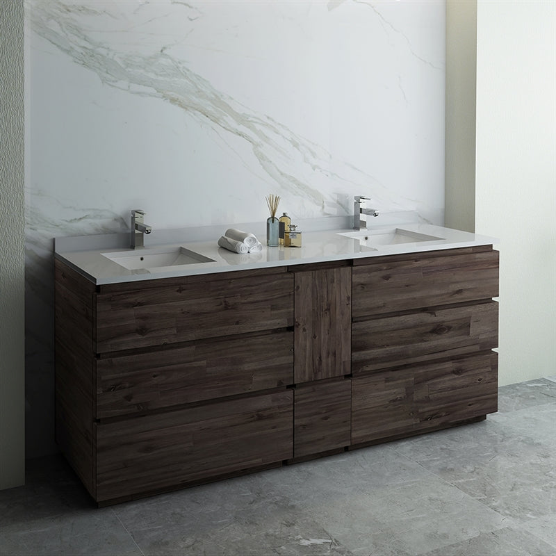 Fresca Formosa 82" Floor Standing Double Sink Modern Bathroom Cabinet - Luxe Bathroom Vanities Luxury Bathroom Fixtures Bathroom Furniture