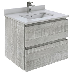 Fresca Formosa 24" Wall Hung Modern Bathroom Cabinet w/ Top & Sink - Luxe Bathroom Vanities