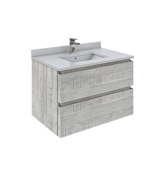 Fresca Formosa 30" Wall Hung Modern Bathroom Cabinet w/ Top & Sink - Luxe Bathroom Vanities