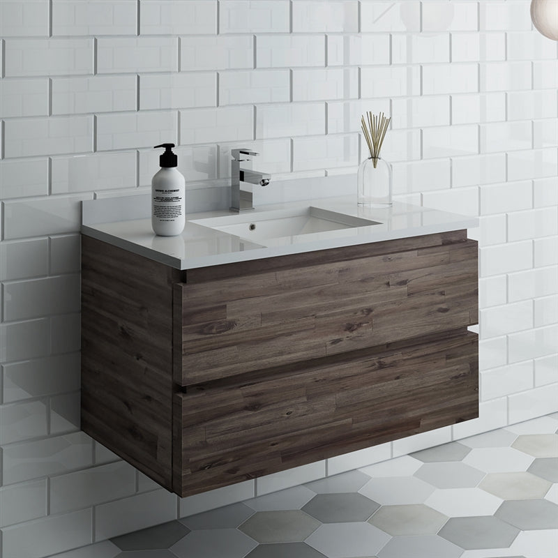 Fresca Formosa 35" Wall Hung Modern Bathroom Cabinet - Luxe Bathroom Vanities Luxury Bathroom Fixtures Bathroom Furniture