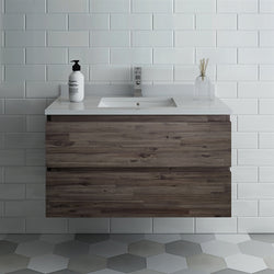 Fresca Formosa 35" Wall Hung Modern Bathroom Cabinet - Luxe Bathroom Vanities Luxury Bathroom Fixtures Bathroom Furniture