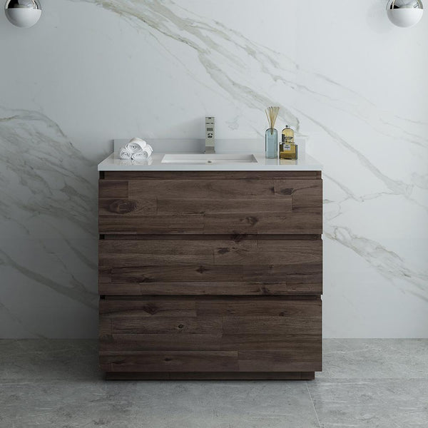 Fresca Formosa 36" Floor Standing Modern Bathroom Cabinet w/ Top & Sink - Luxe Bathroom Vanities