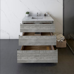 Fresca Formosa 36" Floor Standing Modern Bathroom Cabinet w/ Top & Sink - Luxe Bathroom Vanities