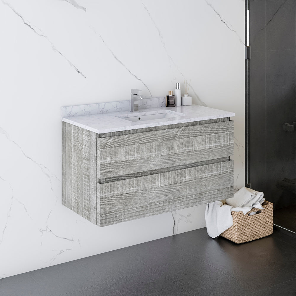 Fresca Formosa 35" Wall Hung Modern Bathroom Cabinet - Luxe Bathroom Vanities