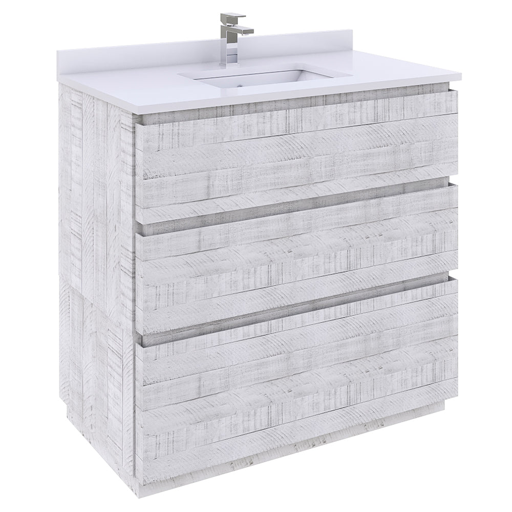 Fresca Formosa 36" Floor Standing Modern Bathroom Cabinet w/ Top & Sink - Luxe Bathroom Vanities