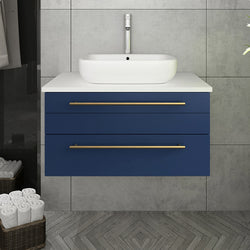 Fresca Lucera 30" Wall Hung Vessel Sink Modern Bathroom Cabinet - Luxe Bathroom Vanities