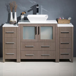 Fresca Torino 54" Modern Bathroom Cabinets w/ Top & Vessel Sink - Luxe Bathroom Vanities