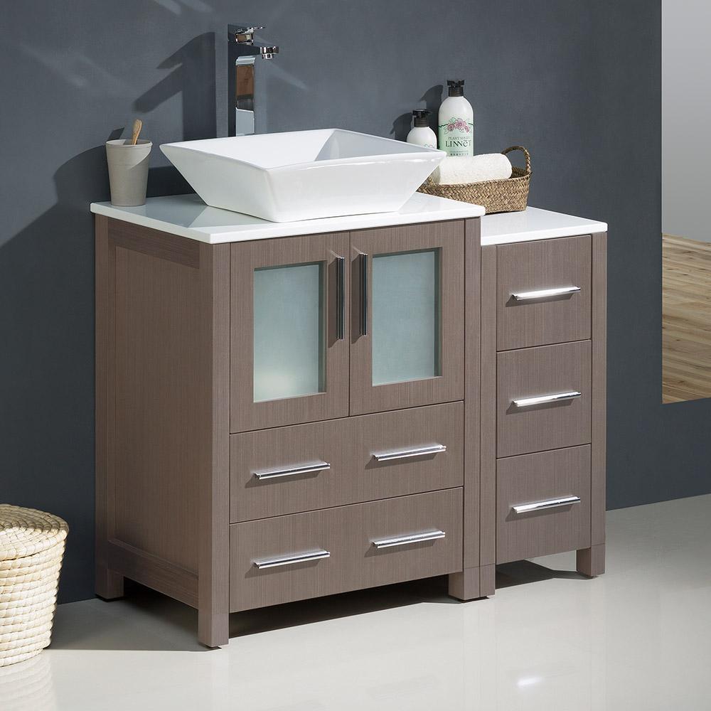 Modern Bathroom Storage Cabinet with Top Sink, 36 Bathroom Vanity