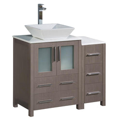 Fresca Torino 36" Modern Bathroom Cabinets w/ Top & Vessel Sink - Luxe Bathroom Vanities