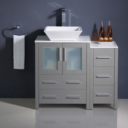 Fresca Torino 36" Modern Bathroom Cabinets w/ Top & Vessel Sink - Luxe Bathroom Vanities