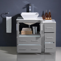 Fresca Torino 36" Modern Bathroom Cabinets w/ Top & Vessel Sink - Luxe Bathroom Vanities