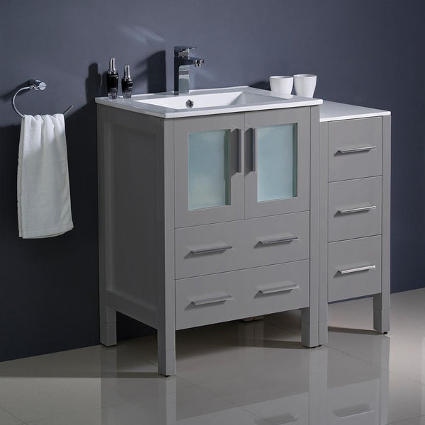 Fresca Torino 36" Modern Bathroom Cabinets w/ Integrated Sinks - Luxe Bathroom Vanities