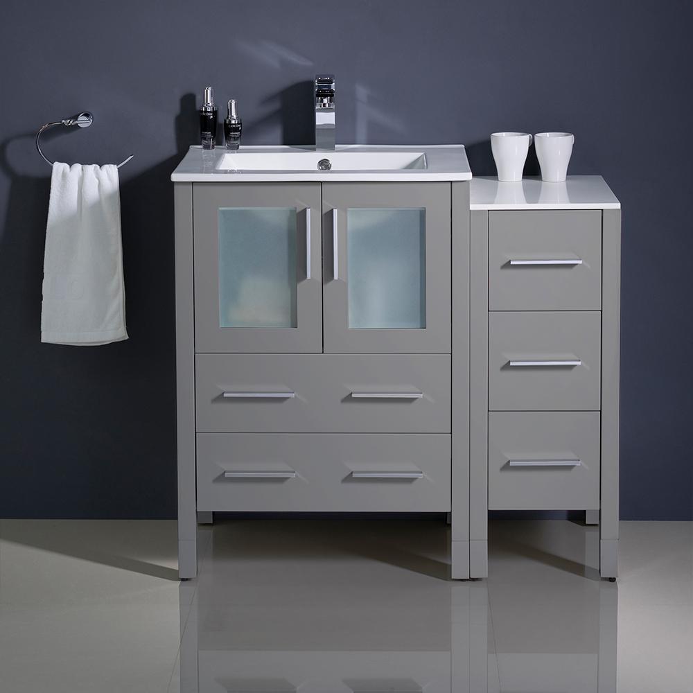 Fresca Torino 36" Modern Bathroom Cabinets w/ Integrated Sinks - Luxe Bathroom Vanities