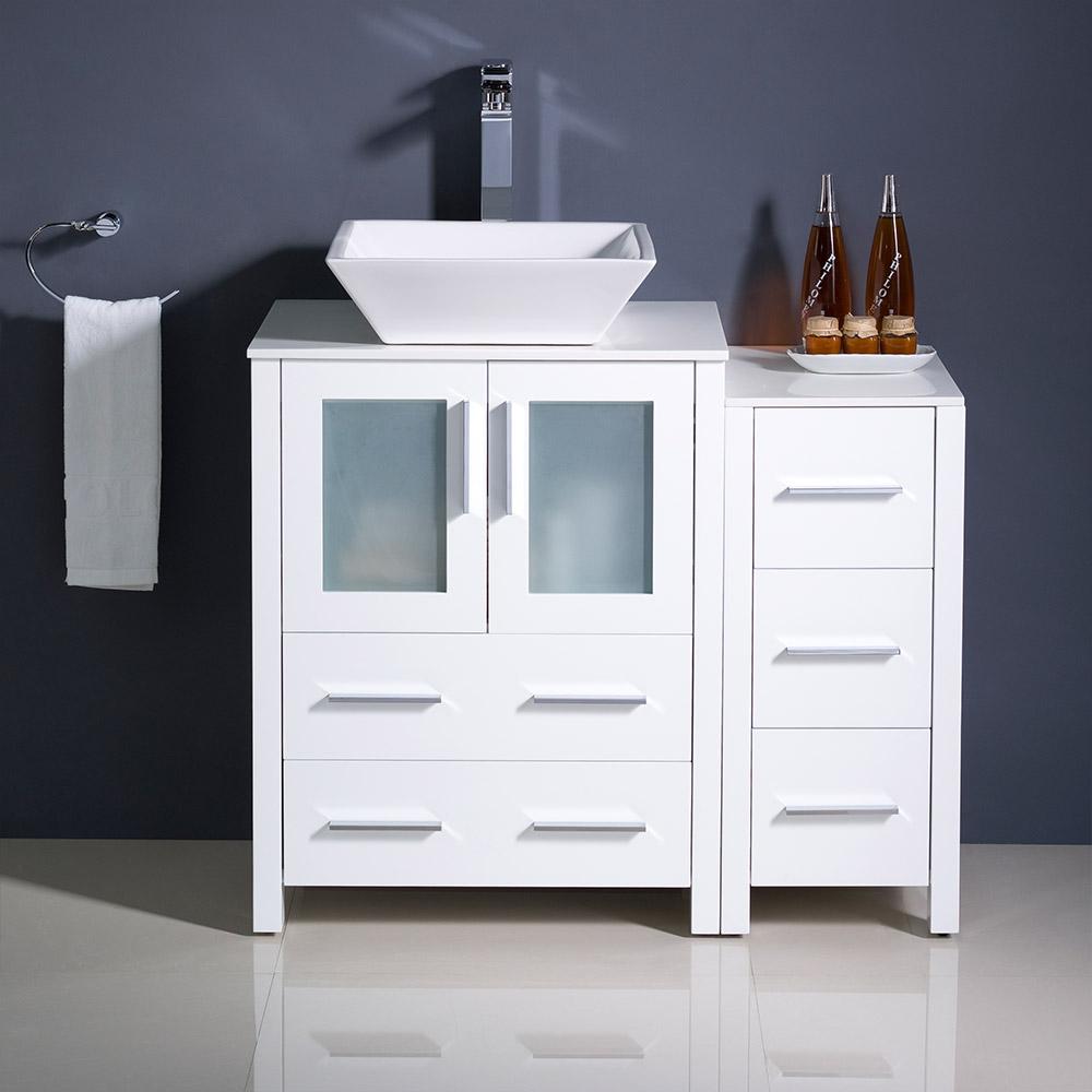 Modern Bathroom Storage Cabinet with Top Sink, 36 Bathroom Vanity