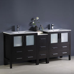 Fresca Torino 72" Modern Double Sink Bathroom Cabinets w/ Integrated Sinks - Luxe Bathroom Vanities