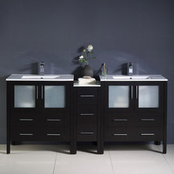 Fresca Torino 72" Modern Double Sink Bathroom Cabinets w/ Integrated Sinks - Luxe Bathroom Vanities