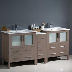 Fresca Torino 72" Modern Double Sink Bathroom Cabinets w/ Integrated Sinks - Luxe Bathroom Vanities
