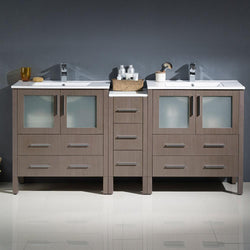 Fresca Torino 72" Modern Double Sink Bathroom Cabinets w/ Integrated Sinks - Luxe Bathroom Vanities