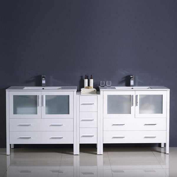 Fresca Torino 72" Modern Double Sink Bathroom Cabinets w/ Integrated Sinks - Luxe Bathroom Vanities