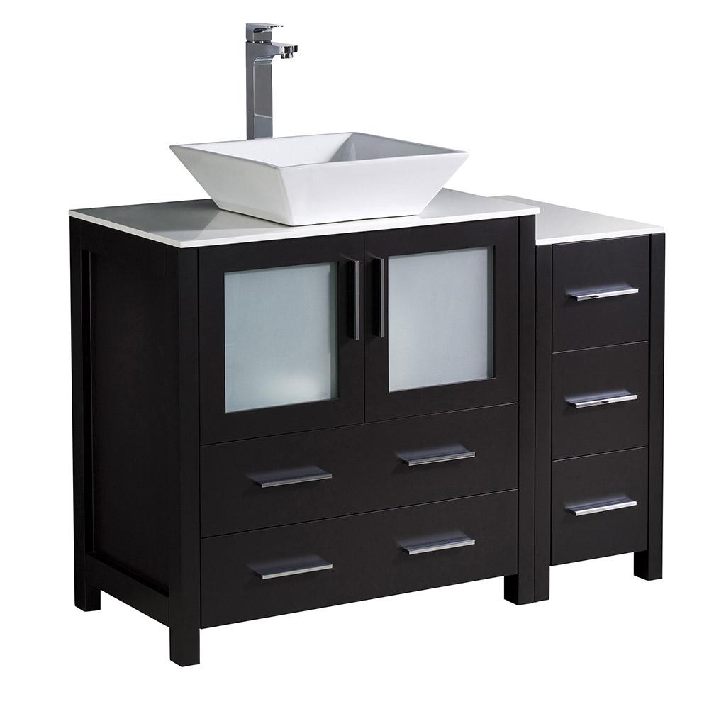 Fresca Torino 42" Modern Bathroom Cabinets w/ Top & Vessel Sink - Luxe Bathroom Vanities