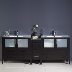 Fresca Torino 84" Modern Double Sink Bathroom Cabinets w/ Integrated Sinks - Luxe Bathroom Vanities