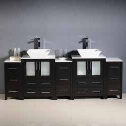 Fresca Torino 84" Modern Double Sink Bathroom Cabinets w/ Tops & Vessel Sinks - Luxe Bathroom Vanities