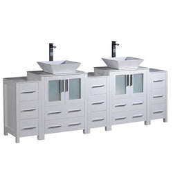 Fresca Torino 84" Modern Double Sink Bathroom Cabinets w/ Tops & Vessel Sinks - Luxe Bathroom Vanities