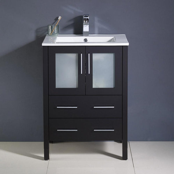 Fresca Torino 24" Modern Bathroom Cabinet w/ Top & Integrated Sink - Luxe Bathroom Vanities