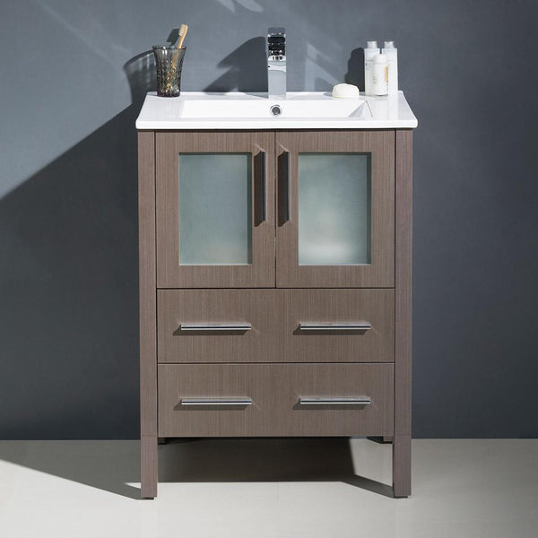 Fresca Torino 24" Modern Bathroom Cabinet w/ Top & Integrated Sink - Luxe Bathroom Vanities