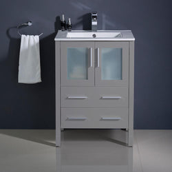 Fresca Torino 24" Modern Bathroom Cabinet w/ Top & Integrated Sink - Luxe Bathroom Vanities