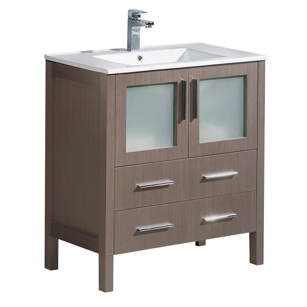 Fresca Torino 30" Modern Bathroom Cabinet w/ Integrated Sink - Luxe Bathroom Vanities
