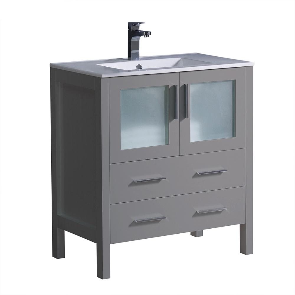 Fresca Torino 30" Modern Bathroom Cabinet w/ Integrated Sink - Luxe Bathroom Vanities