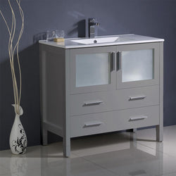 Fresca Torino 36" Modern Bathroom Cabinet w/ Integrated Sink - Luxe Bathroom Vanities