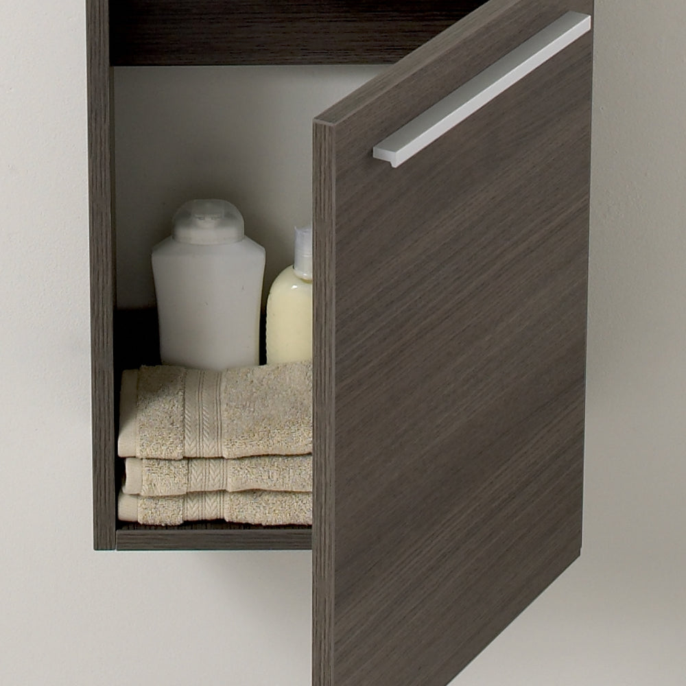 Fresca Pulito 16" Small Gray Oak Modern Bathroom Vanity w/ Integrated Sink - Luxe Bathroom Vanities