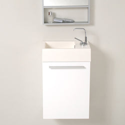 Fresca Pulito 16" Small White Modern Bathroom Vanity w/ Integrated Sink - Luxe Bathroom Vanities