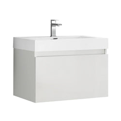 Fresca Mezzo 30" Wall Hung Modern Bathroom Cabinet w/ Integrated Sink - Luxe Bathroom Vanities