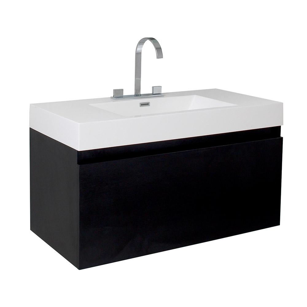 Fresca Mezzo 39" Modern Bathroom Cabinet w/ Integrated Sink - Luxe Bathroom Vanities
