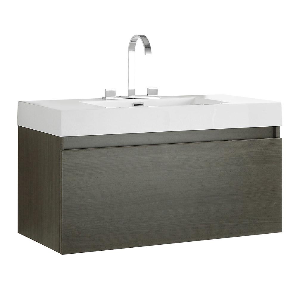 Fresca Mezzo 39" Modern Bathroom Cabinet w/ Integrated Sink - Luxe Bathroom Vanities