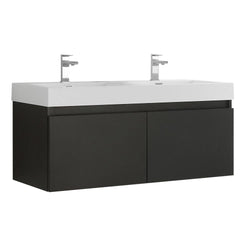 Fresca Mezzo 48" Wall Hung Double Sink Modern Bathroom Cabinet w/ Integrated Sink - Luxe Bathroom Vanities