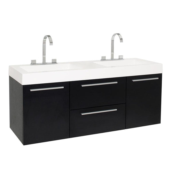 Fresca Opulento 54" Modern Double Sink Bathroom Cabinet w/ Integrated Sinks - Luxe Bathroom Vanities