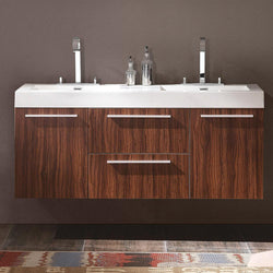 Fresca Opulento 54" Modern Double Sink Cabinet w/ Integrated Sinks - Luxe Bathroom Vanities