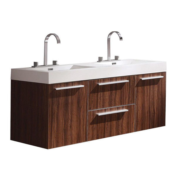 Fresca Opulento 54" Modern Double Sink Cabinet w/ Integrated Sinks - Luxe Bathroom Vanities