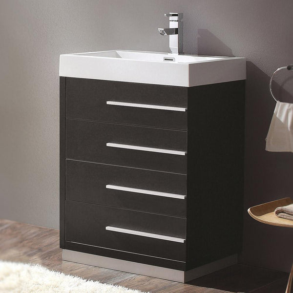 Fresca Livello 24" Modern Bathroom Cabinet w/ Integrated Sink - Luxe Bathroom Vanities