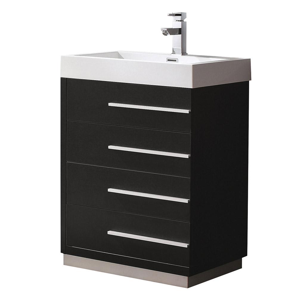 Fresca Livello 24" Modern Bathroom Cabinet w/ Integrated Sink - Luxe Bathroom Vanities