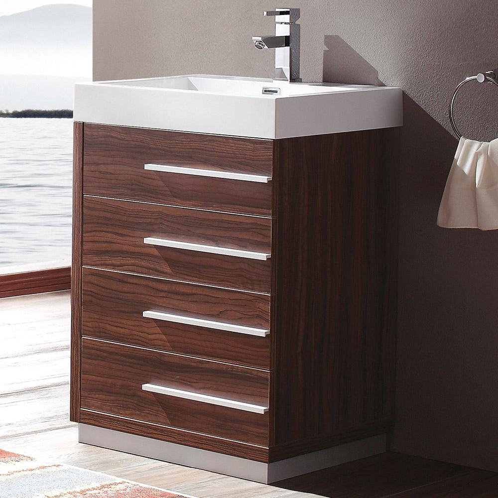 Fresca Livello 24" Modern Bathroom Cabinet w/ Integrated Sink - Luxe Bathroom Vanities