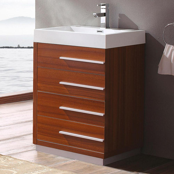 Fresca Livello 24" Modern Bathroom Cabinet w/ Integrated Sink - Luxe Bathroom Vanities